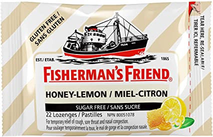 Fisherman's Friend - Sugar & Gluten Free Throat Lozenges - Honey - Lemon | 22 Lozenges