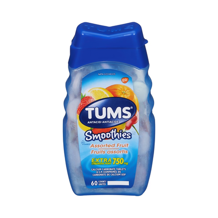 Tums - Extra Strength 750 mg Antacid Tablets - Assorted Fruit Smoothies | 60 Count