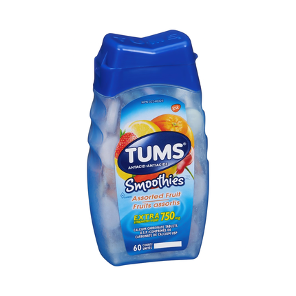 Tums - Extra Strength 750 mg Antacid Tablets - Assorted Fruit Smoothies | 60 Count