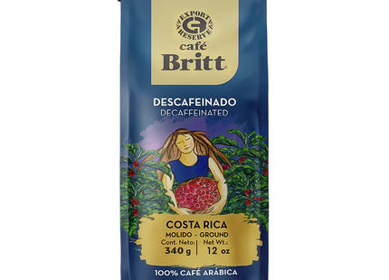 Cafe Britt - Decaffeinated 100% Arabica Ground Coffee | 340 g