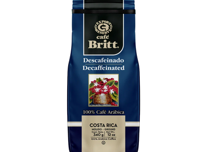 Cafe Britt - Decaffeinated 100% Arabica Ground Coffee | 340 g