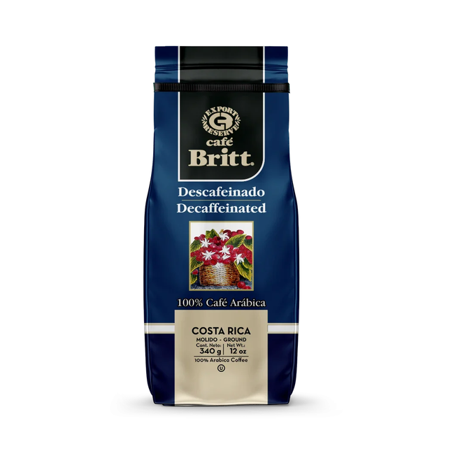 Cafe Britt - Decaffeinated 100% Arabica Ground Coffee | 340 g