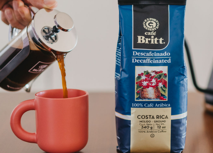 Cafe Britt - Decaffeinated 100% Arabica Ground Coffee | 340 g