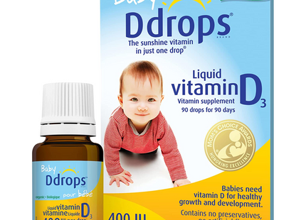 Ddrops - Baby Liquid Vitamin D3 Supplement - 400 IU | 90 Drops