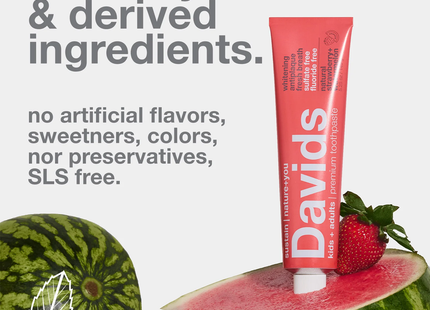 Davids Toothpaste - Kids+Adult Strawberry+Watermelon | 149 g