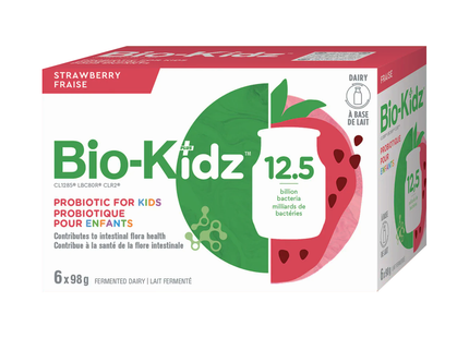 Bio-K+ - Bio-Kidz Strawberry 12.5 Billion Bacteria | 6 x 98g
