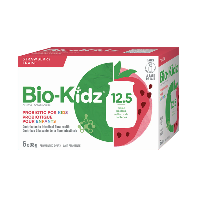 Bio-K+ - Bio-Kidz Strawberry 12.5 Billion Bacteria | 6 x 98g