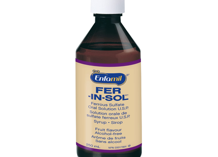 Enfamil - Fer In Sol Ferrous Sulfate Oral Solution U.S.P Syrup Fruit Flavour | 250 mL