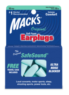 Mack's Original SafeSound Soft Foam Earplugs | 10 Pairs
