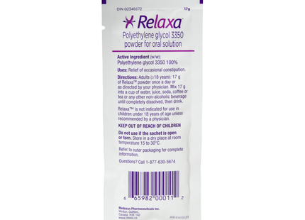 Relaxa - Polyéthylène Glycol 3350 1 Paquet | 17g