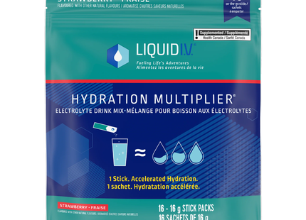Liquid IV - Préparation pour boisson électrolytique, fraise | 16 x 16 g