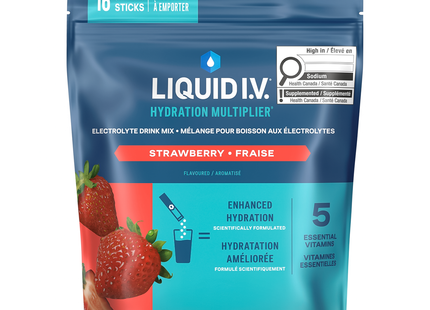 Liquid IV - Préparation pour boisson électrolytique, fraise | 16 x 16 g