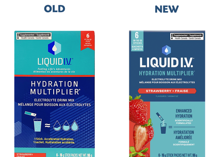 Liquid IV - Préparation pour boisson électrolytique multiplicatrice d'hydratation, fraise | 6 sachets