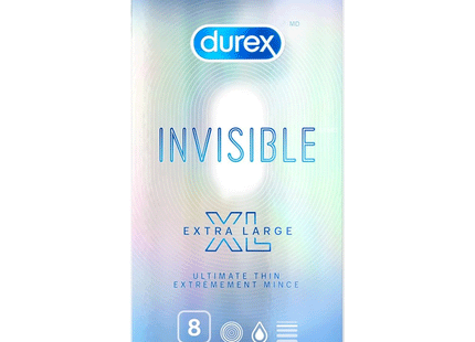 Durex - Invisible Ultimate Thin, XL | 8 préservatifs