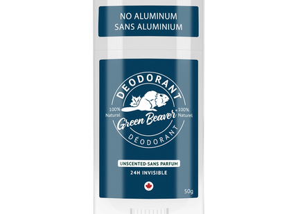 Green Beaver - Natural Deodorant Aluminum Free 24H Invisible, Unscented | 50 g