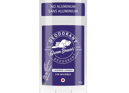 Green Beaver - Déodorant Naturel Sans Aluminium 24H Invisible, Lavande | 50 g