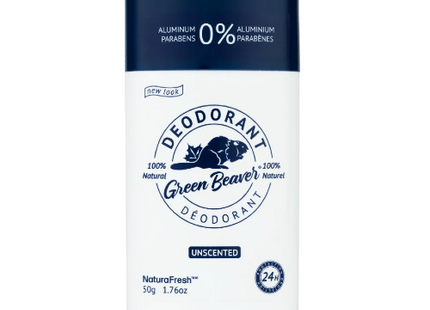 Green Beaver - Unscented Natural Deodorant with Anti-Odorant Sage Extract & Soothing Labrador Tea | 50 g