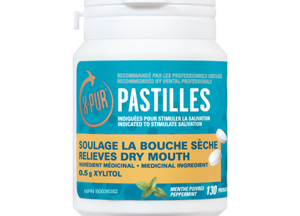 X-PUR - Pastilles au xylitol saveur menthe poivrée | 130 pastilles