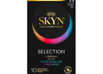 SKYN - Selection Variety Pack Non-Latex Lubricated Condoms | 10 Condoms