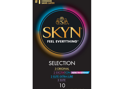 Skyn - Feel Everything  Non-Latex - Selection | 10 Synthetic Polyisoprene Lubricated Condoms