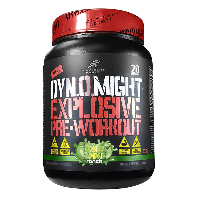 DYNOMIGHT - Fully Dosed Explosive Pre-Workout, Green Apple Ranch Flavour | 420 g