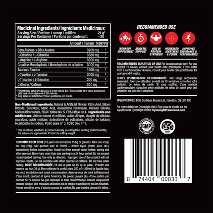 DYNOMIGHT - Fully Dosed Explosive Pre-Workout, Green Apple Ranch Flavour | 420 g