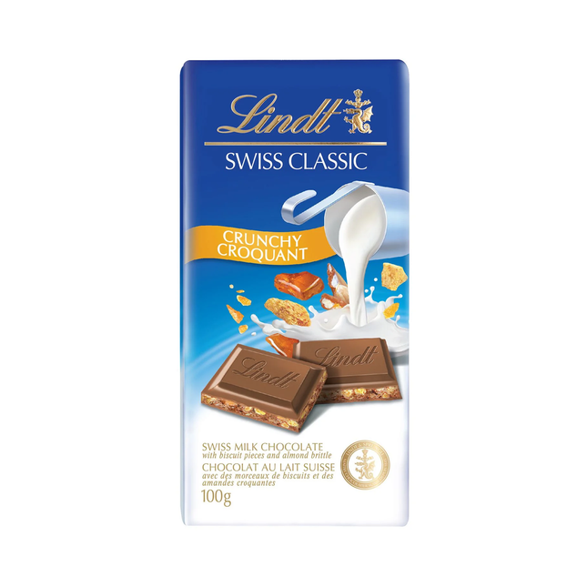 Lindt - Lindor Chocolat au lait croquant suisse classique | 100 g