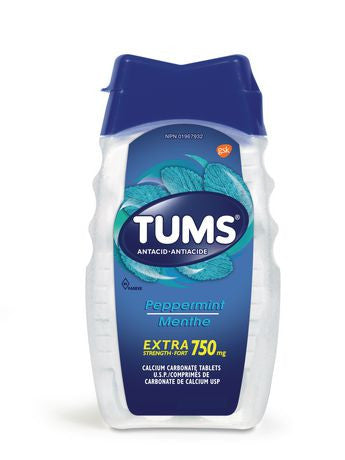 Tums - Extra Strength 750 mg - Antacid Tablets - Peppermint Flavour | 100 Count
