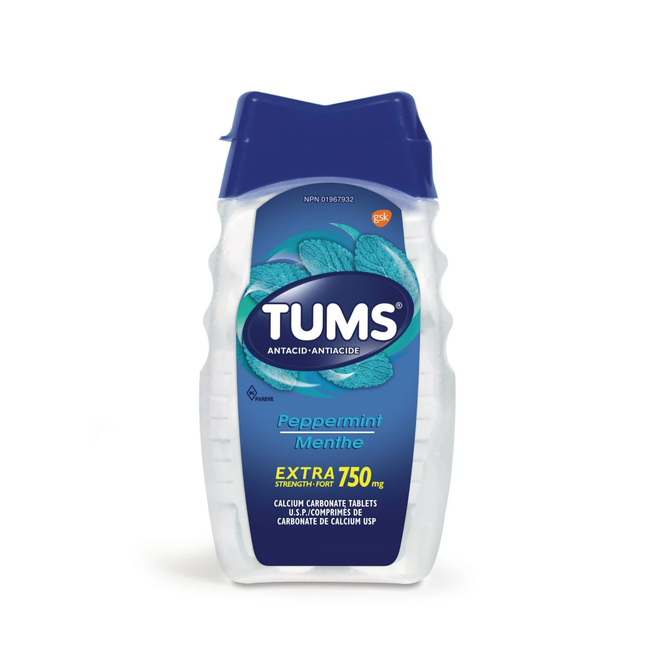 Tums - Extra Strength 750 mg - Antacid Tablets - Peppermint Flavour | 100 Count