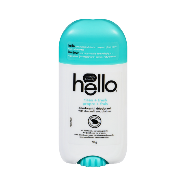 Hello - Naturally Friendly Deodorant with Charcoal - Clean + Fresh Scent | 73 g