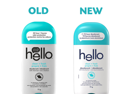 Hello - Déodorant naturel et respectueux de l'environnement au charbon - Parfum frais et propre | 73 g
