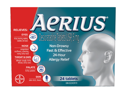 Aerius - Non-Drowsy 24-Hour Allergy Relief | 24 Tablets