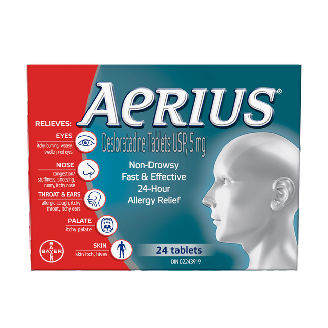 Aerius - Non-Drowsy 24-Hour Allergy Relief | 24 Tablets