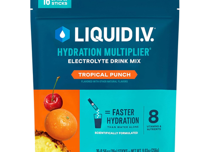 Liquid IV - Electrolyte Drink Mix, Tropical Punch | 16 x 16g