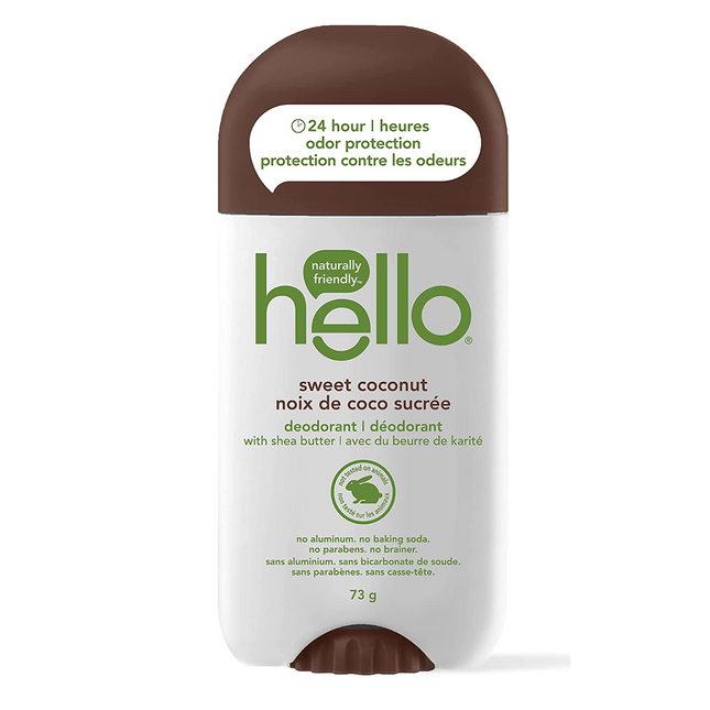 Hello - Naturally Friendly Deodorant with Shea Butter - Sweet Coconut Scent | 73 g