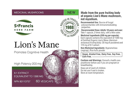 Gélules de Crinière de Lion de Saint-François | 60 gélules