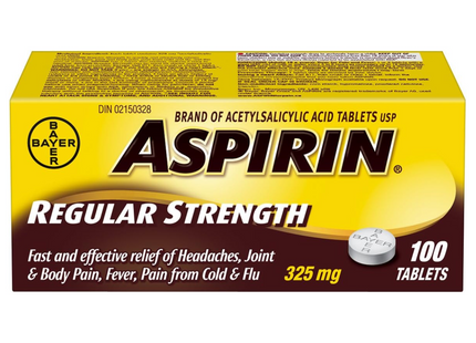 Aspirin - Regular Strength Tablets - 325 mg | 100 Tablets