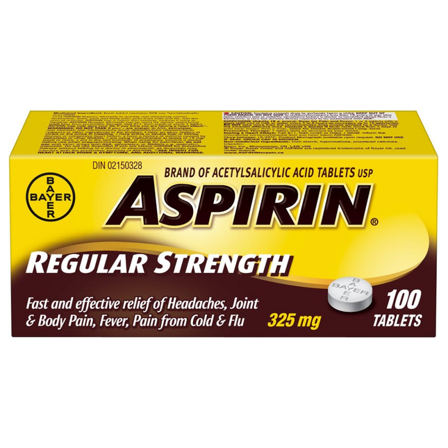 Aspirin - Regular Strength Tablets - 325 mg | 100 Tablets