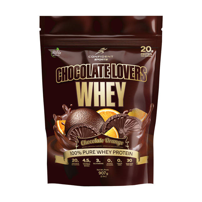 Confident Sports - Chocolate Lovers 100 % pure protéine de lactosérum - Chocolat Orange | 907 g