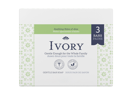 Ivoire - Barre de savon douce au parfum d'aloès | 3x90g