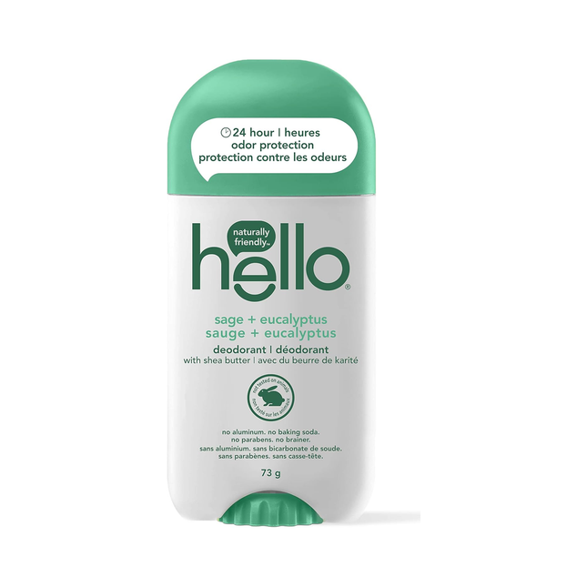 Hello - Naturally Friendly Deodorant with Shea Butter - Sage + Eucalyptus Scent | 73 g