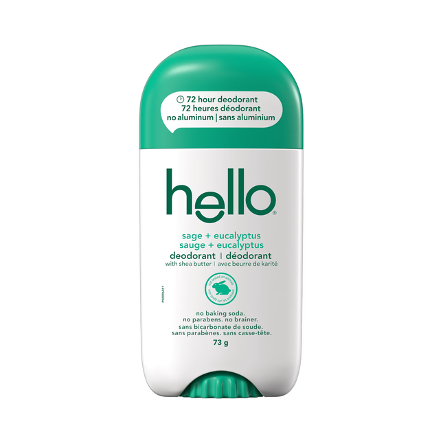 Hello - Déodorant naturellement respectueux au beurre de karité - Parfum sauge + eucalyptus | 73g 