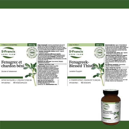 St. Francis - Fenugreek-Blessed Thistle Capsules | 60 Capsules