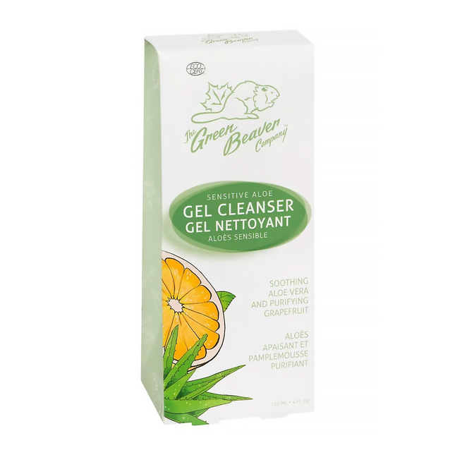Green Beaver - Gel nettoyant à l'aloe vera sensible avec aloe vera apaisant et pamplemousse purifiant | 120 ml