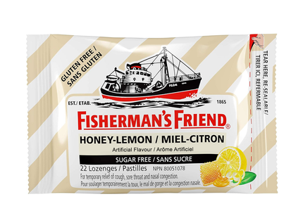 Fisherman's Friend - Pastilles sans sucre et sans gluten pour la gorge - Miel-Citron | 22 pastilles