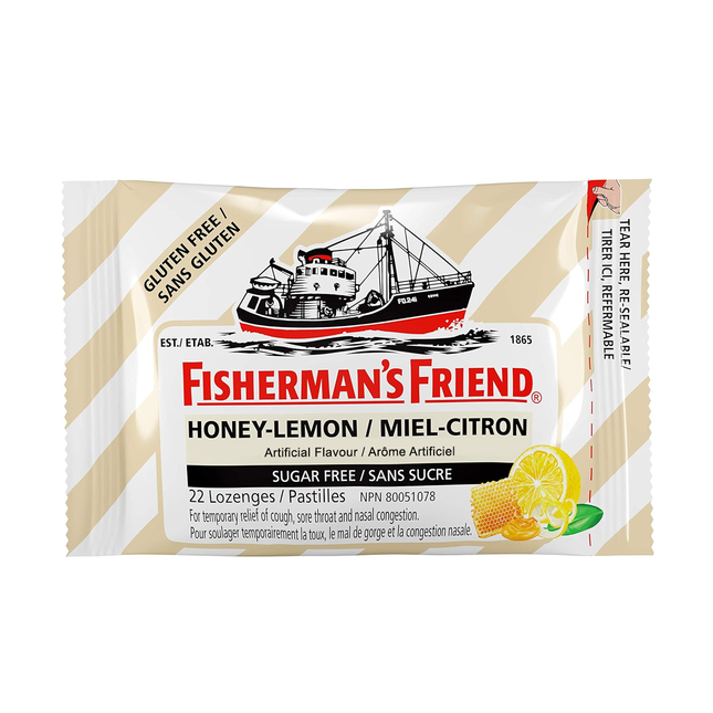 Fisherman's Friend - Pastilles sans sucre et sans gluten pour la gorge - Miel-Citron | 22 pastilles