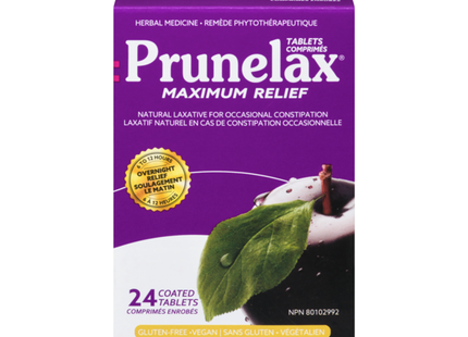 Prunelax - Laxatif naturel à soulagement maximal | 24 comprimés enrobés