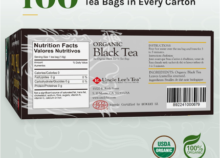 Uncle Lee's - Organic Black Tea | 100 Bags