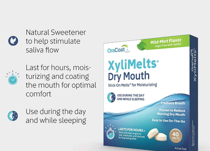 Dry mouth Stick-On Melts for Saliva Stimulation