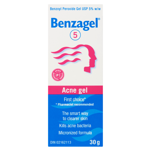 Benzagel - 5 Gel contre l'acné - Peroxyde de benzoyle 5 % | 30g